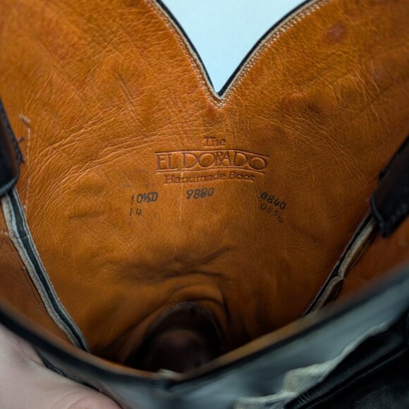 Rare El Dorado Vintage Pre-Ban Black Anteater Boots 10.5D - Picture 2 of 12